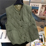 Advbridge Men‘s Wintern outfits Cotton-padded Vest Autumn Winter Korean Style Outer Vest Corduroy Short Sleeveless Quilted Jacket Solid V-neck Vestes Advbridge Men‘s Wintern outfits