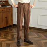 ADVBRIDGE  -  Autumn and Winter British Thick Casual Pants Commuter Straight High Waist Pants Japanese All-match Warm Pants for Men