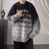 Advbridge American Letter Gradient Couple Sweater Men's Thick Warm Round Neck Teenagers' High-end and Cool Knit Sweater