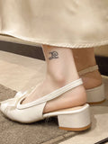 Advbridge Sweet Solid Square Heels Sandals Women Summer New Elegant Bow French Ballet Shoes Female Fairy Gentle Style Mary Jane Shoes