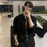 Advbridge Men's  Luxury Knitted Cardigan Sweater Solid Color Long Sleeve Casual Streetwear Patchwork Button-down Vintage Knitwear
