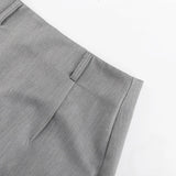 ADVBRIDGE  -  Trendy Office Lady Gray Versatile Half Skirt 2024 Casual High Waisted Zipper Straight Split Midi Skirts Temperament Outfits