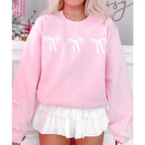 Advbridge Women's Y2K Cute Loose Sweatshirts Hoodie Long Sleeve Round Neck Aesthetic Bow/Cherry Print Pullover Tops Streetwear