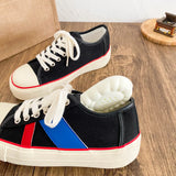 ADVBRIDGE  -  New Women Colorblock Vulcanized Canvas Sneakers Flat Sole Lace-Up Soft Comfort Latex Cushion Summer Student Casual Shoes