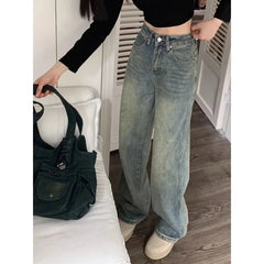 Advbridge Y2k Baggy Wide Leg Jeans Women Vintage Streetwear Washed Denim Pants Grunge Basic Slouchy Blue Trousers Femme Spring