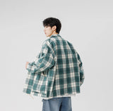 Advbridge Plus Size M-4XL 5XL 6XL 7XL 8xlcheckered Shirt Coat Men Winter Mens Thick Plaid Flannel Shirt Jacket Male Snap Button Casual New