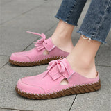 ADVBRIDGE  -  Pink Suede Woman Mules Shoes Big Size 43 Tassel Fashion Women's Shoes Quality Handmade Ladies Flats Summer Half Shoes For Women