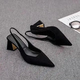 ADVBRIDGE  -  Sandals Women Summer New Fashion Women's Sandals Pointed Pumps Women Shoes Office Dress Shoes Sexy Square Heel High Shoes 2025