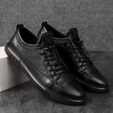 ADVBRIDGE  -  Genuine Leather Mens Casual Shoes Luxury Brand Black Outdoor Formal Shoes Men Man Fashion Simple Male Footwear Men Sneakers