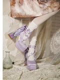 Advbridge French Fairy Lace-Up Single Shoe Ballet Thick With Lolita Design Sense Of Minority Evening Gentle Evening Wind Pumps