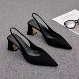 ADVBRIDGE  -  Sandals Women Summer New Fashion Women's Sandals Pointed Pumps Women Shoes Office Dress Shoes Sexy Square Heel High Shoes 2025