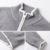 Advbridge Autumn Clothing Men's Light Luxury Knitted Zipper Cardigan Long Sleeve Streetwear Korean Popular Fashion Retro Knitwear M-3XL
