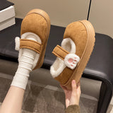 Advbridge Cute Cat Paw Cotton Snow Boots Shoes With Winter Velvet Thick Sole Indoor Outdoor Shoes ForWarm Round Toe Ankle Boots