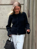 Advbridge Casual Knitted Cardigan Women Solid Slim O-neck Long Sleeves Single Breasted Pocket Female Coats 2024 Autumn New Lady Knitwears