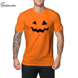 Advbridge Halloween Tear The Grimace T-Shirt For Men Orange Printed T-Shirts Short Sleeve Round Neck Top Fashion Holiday Male Clothing