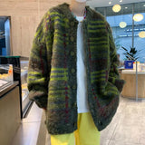 Advbridge Autumn Korean Fashion Striped Cardigan Sweater For Men Vintage Casual Button Knitwears High Street Baggy Y2K Sweaters Jacket