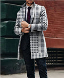 Advbridge Autumn Winter Fashion Men's Woolen Coats Solid Color Single Breasted Lapel Long Jacket pocket Casual Overcoat Trench Windbreaker