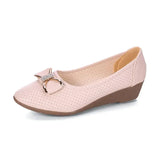 ADVBRIDGE  -  Woman Pumps Shoes for Women Round Toe With Bow Wedge Heel Medium Heels Popular Spring 2025 Trend On Promotion Chic Point Summer