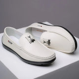 ADVBRIDGE  -  Casual Leather Shoes for Men Spring\summer Hollowed Out New Leather Men's Set Shoe Light Soft Flat Bottomed Mens Leather Shoes