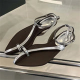 ADVBRIDGE  -  Summer Pointed Clip Toe Flat Heels Women Sandals Fashion Buckle Strap Casual Beach Party Flip Flops Shoes
