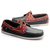 Advbridge Leather Men Casual Shoes Fashion Docksides Boat Shoes England Men's Flats Lace Up Men Loafers Breathable Handmade Moccasins