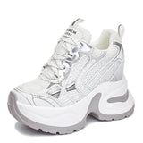 Advbridge High quality 10CM Genuine Leather 2025 Spring Shoes Ankle Booties Women Vulcanize Chunky Sneakers Platform Wedge Fashion Autumn