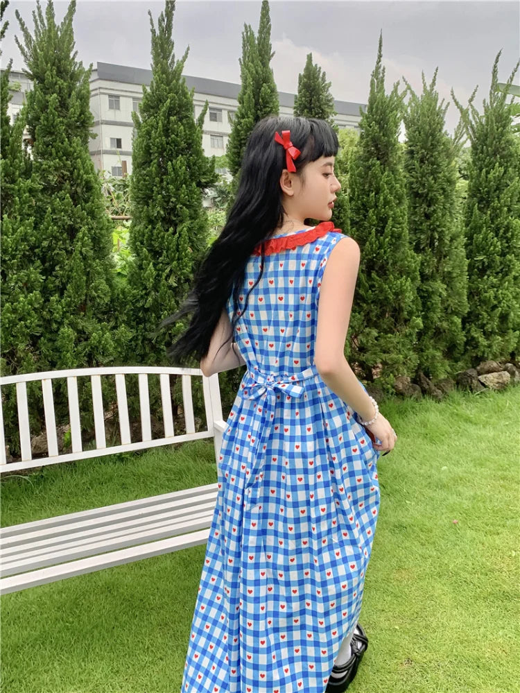 Advbridge French Robe Age Reduction American Vintage Y2k Dress Sweet Plaid Dresses Summer Female Fashion Vestidos Para Mujer