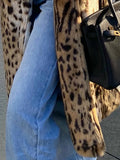 Advbridge Winter Long Warm Thick Leopard Fluffy Faux Fur Coat Women Tiger Print Runway Loose Luxury Designer Clothing Women