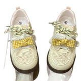 ADVBRIDGE  -  Women's Mesh Casual Shoes Retro Plaid Soft Sole Anti-Slip German Training Shoes Fashion Increase Height Light Casual Shoes Women