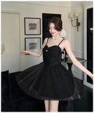 ADVBRIDGE  -  French Style Apricot Elegant Princess Dress Women Lace Strapless Sexy Mesh Mini Dresses Summer Sweet Kawaii Birthday Vestidos