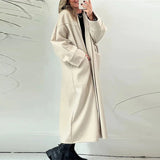 Advbridge Trend Thickness Korean Overcoats Autumn New Women Long Sleeve Solid Color Winter Jacket Elegant Long Sleeve Woolen Coats