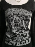 Advbridge Vintage Gothic Black Women T-shirts Punk Style Graphic Grunge Tshirts Harajuku Y2k 2000s Long Sleeve Tops Streetwear