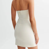 ADVBRIDGE  -  Summer Tube Top Short Skirt Backless Slim Temperament Elegant Women's Dress