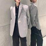 Advbridge Mens Y2k Spliced Metal Buckle Casual Suit 2024 New Autumn Winter Genderless Fashion Personality Youth Shoulder Pad Jacket Unisex