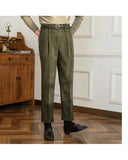 ADVBRIDGE  -  Autumn and Winter British Thick Casual Pants Commuter Straight High Waist Pants Japanese All-match Warm Pants for Men