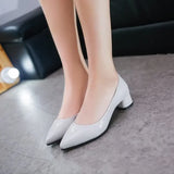 Advbridge 2024 Spring/Summer Autumn Single Shoes Korean Edition Pointed Thick Heels Women's Lacquer Leather High Heels Summer Casual Shoes