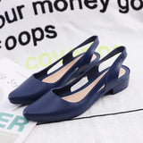 Advbridge Jelly Elegant Sandals Women Pointed Toe Chunky Med High Heels Flip Flops Slingback Casual Candy Skidproof Beach Shoes Female New