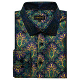 Advbridge New Luxury Silk Designer Men's Shirt Long Sleeve Social Button Down Collar Dress Shirts Blouse Prom Party Men Clothing