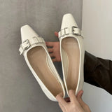 ADVBRIDGE  -  Retro Belt Buckle Design High Heels Women Shoes Square Toe Elegant Low Heel Office Shoe Fashion Brand Mules Pumps Women Footwear