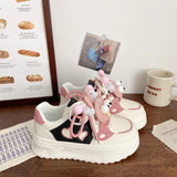 ADVBRIDGE  -  Sweet Platform Sports Shoes Woman Korean Style Kawaii Pink Women Sneakers Autumn Casual Versatile Low-top Women Shoes