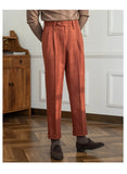 ADVBRIDGE  -  Autumn and Winter British Thick Casual Pants Commuter Straight High Waist Pants Japanese All-match Warm Pants for Men