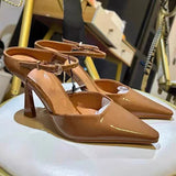 ADVBRIDGE  -  New Spring Ankle Strap Woman High Heels Sandals Elegant Shallow Mouth Luxury Office Lady Pumps Party Dress Slingbacks Stilettos