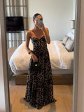 ADVBRIDGE  -  Sexy Leopard Long Dress Women 2025 New Casual V Neck Sleeveless A-line Vestidos Summer Vintage Fashion Holiday Maxi Dress Female