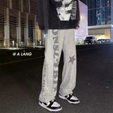 Advbridge American High Street Ins Pants Men's Niche Design Printed Loose Straight Leg Wide Leg Sports Casual Pants