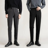 Advbridge High Quality Winter and Autumn Woolen Office Suit Pants Men Slim British Style Wool Business Formal Dress Trousers W85