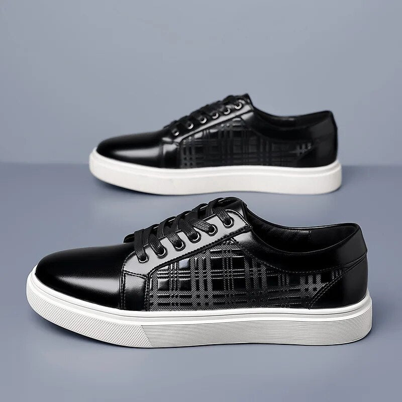 Advbridge Daily Men's Luxury Brand Shoes Casual Blue Sneakers Summer Shoes Man Lace-up Comfortable Leather Flat Shoes