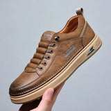 ADVBRIDGE  -  Casual Leather Shoes Men's 2025 Spring New Soft Leather Cowhide Mens Shoe Soft Sole Versatile Daily Board Shoes Men Loafers male