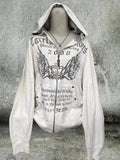 Advbridge Grunge 2024 Print Slim Waist Y2k Hoodies Hooded Zip up Sweatshirts Vintage Women Clothing Long Sleeve Tops Casual Fashion