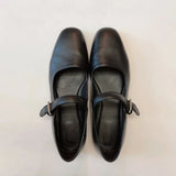 ADVBRIDGE  -  High Heeled Leather Shoes Women's Spring and Summer Soft Soled Soft Leathe Pumps One Button Buckle with Shallow Mouth Flat Shoes
