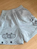 Advbridge Japanese Style Kawaii Women Shorts Cute Anime Cat Embroidery Short Pants Sweet Soft Girl Wide Leg Shorts Preppy Casual